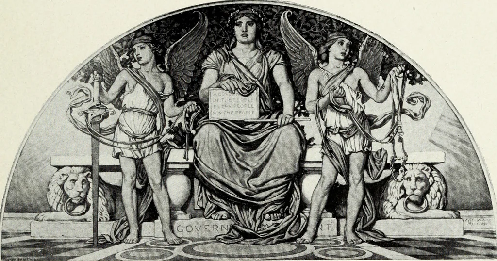 An illustration from American mural painting : a study of the important decorations by distinguished artists in the United States, 1902, leaf 216