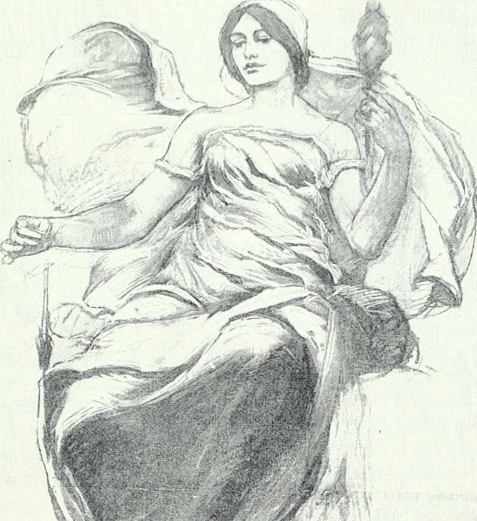 An illustration from American mural painting : a study of the important decorations by distinguished artists in the United States, 1902, leaf 98