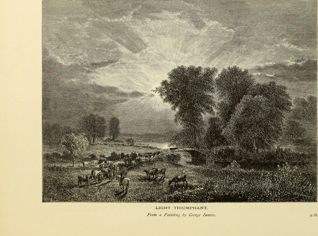 An illustration from American painters : with one hundred and four examples of their work engraved on wood, 1881, leaf 61