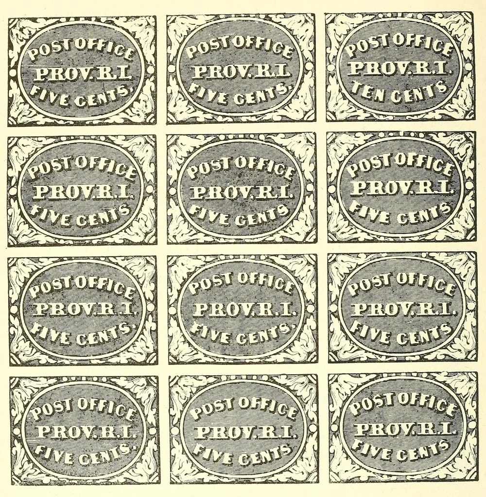 An illustration from The American philatelist, 1887, leaf 218