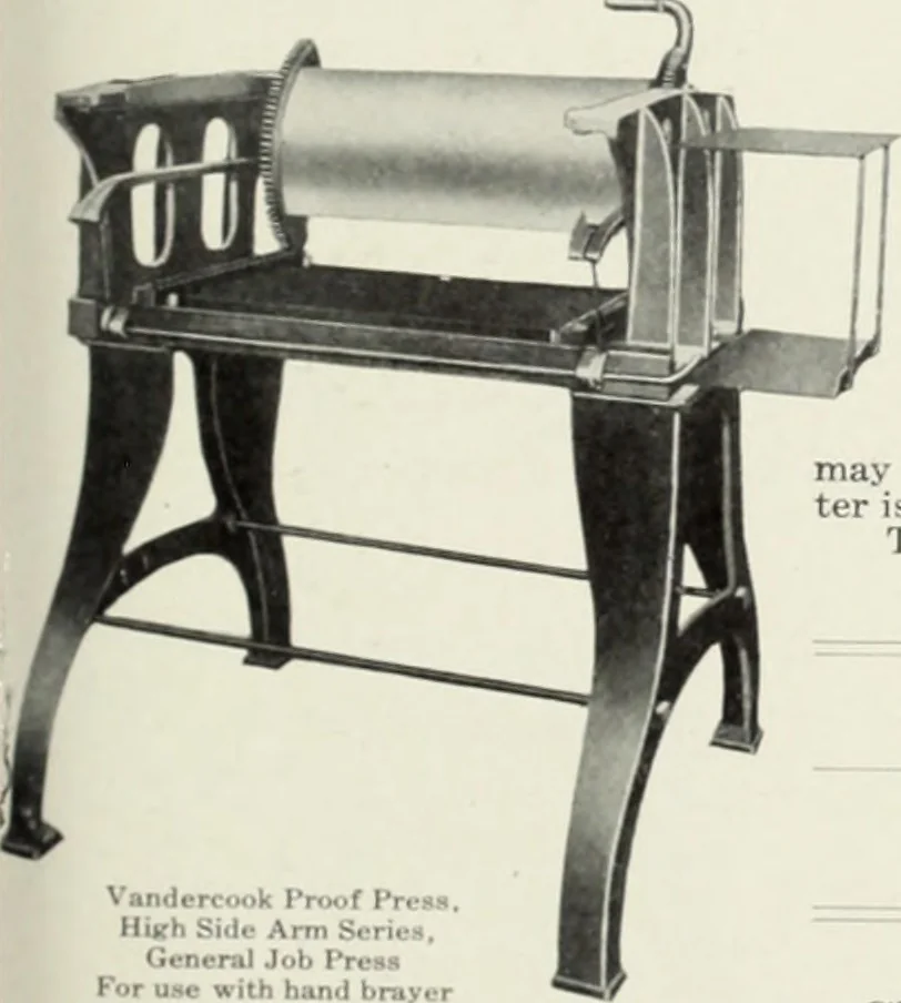 An illustration from American specimen book of type styles : complete catalogue of printing machinery and printing supplies, 1912, 1912, leaf 1208
