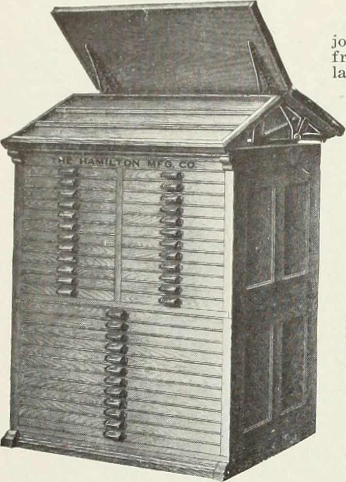 An illustration from American specimen book of type styles : complete catalogue of printing machinery and printing supplies, 1912, 1912, leaf 1263