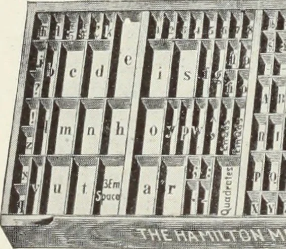 An illustration from American specimen book of type styles : complete catalogue of printing machinery and printing supplies, 1912, 1912, leaf 1301