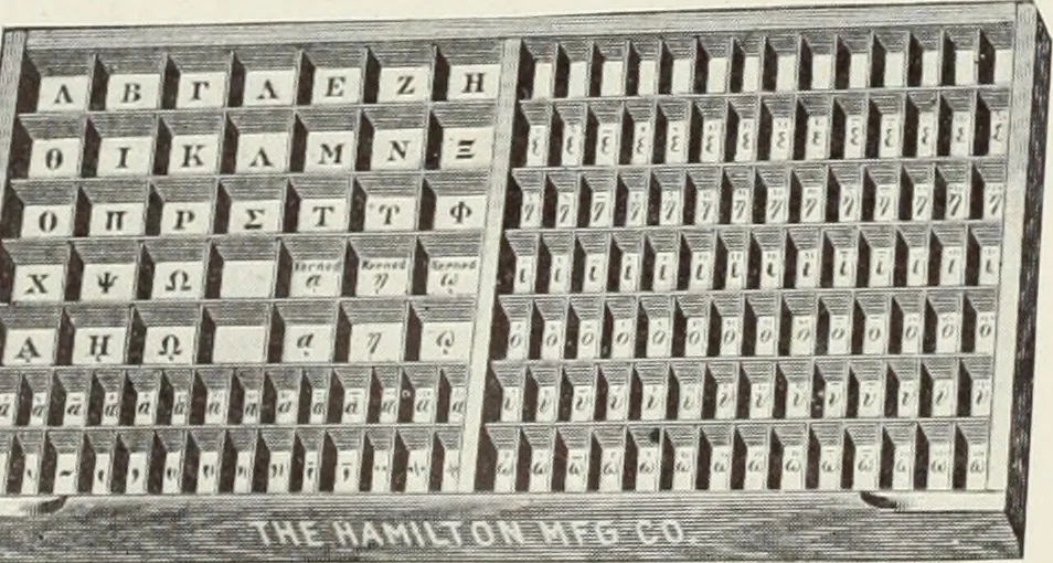 An illustration from American specimen book of type styles : complete catalogue of printing machinery and printing supplies, 1912, 1912, leaf 1303