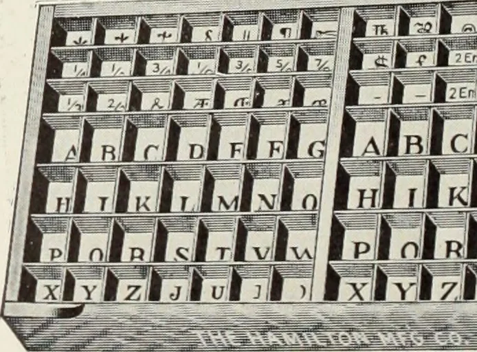 An illustration from American specimen book of type styles : complete catalogue of printing machinery and printing supplies, 1912, 1912, leaf 1303