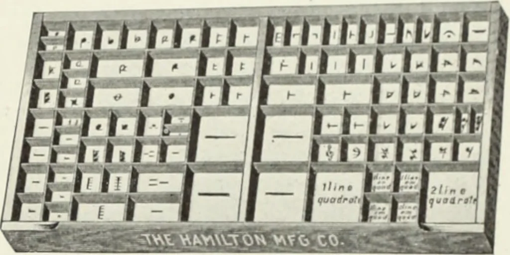 An illustration from American specimen book of type styles : complete catalogue of printing machinery and printing supplies, 1912, 1912, leaf 1304