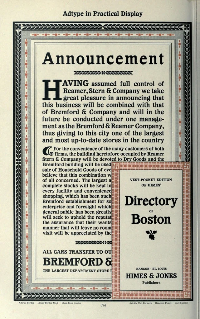 An illustration from American specimen book of type styles : complete catalogue of printing machinery and printing supplies. 1912, 1912, leaf 588