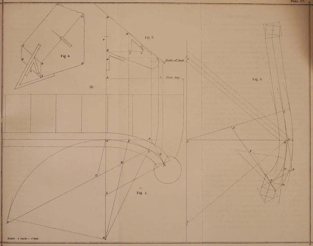 An illustration from The American stair-builders' guide, 1875, leaf 116