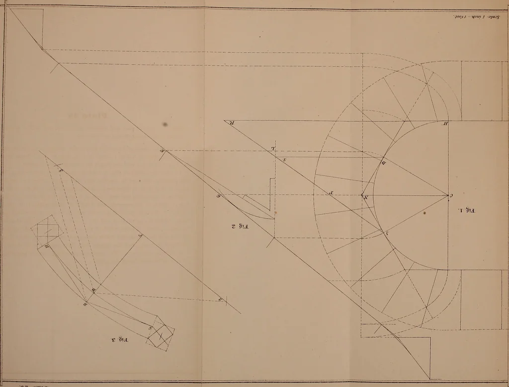 An illustration from The American stair-builders' guide, 1875, leaf 128