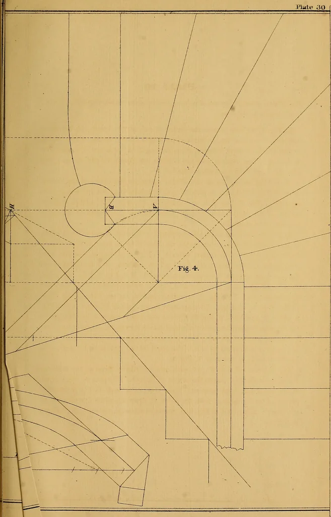 An illustration from The American stair-builders' guide, 1875, leaf 132