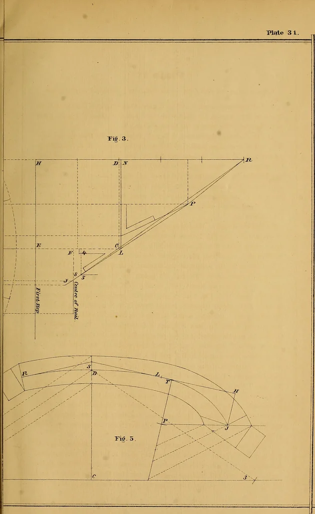 An illustration from The American stair-builders' guide, 1875, leaf 138