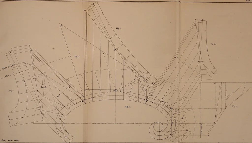 An illustration from The American stair-builders' guide, 1875, leaf 146