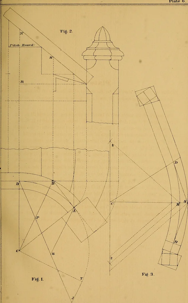 An illustration from The American stair-builders' guide, 1875, leaf 30