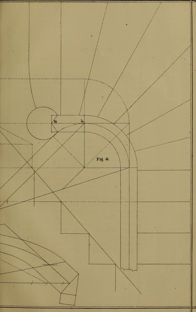 An illustration from The American stair-builders' guide, 1875, leaf 134
