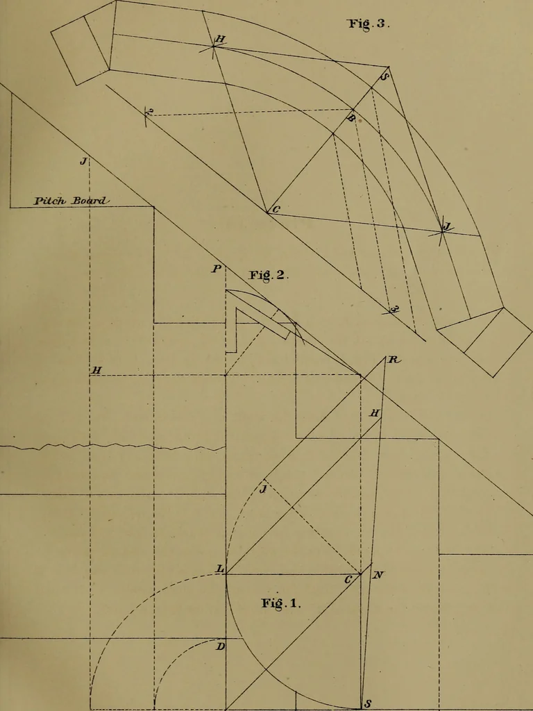 An illustration from The American stair-builders' guide, 1875, leaf 64