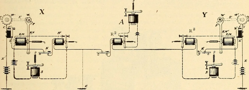 An illustration from American telegraphy and encyclopedia of the telegraph; systems, apparatus, operation, 1909, leaf 186