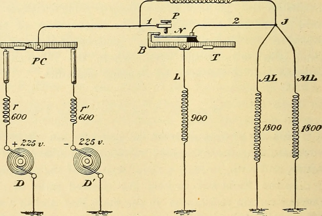 An illustration from American telegraphy and encyclopedia of the telegraph; systems, apparatus, operation, 1909, leaf 261