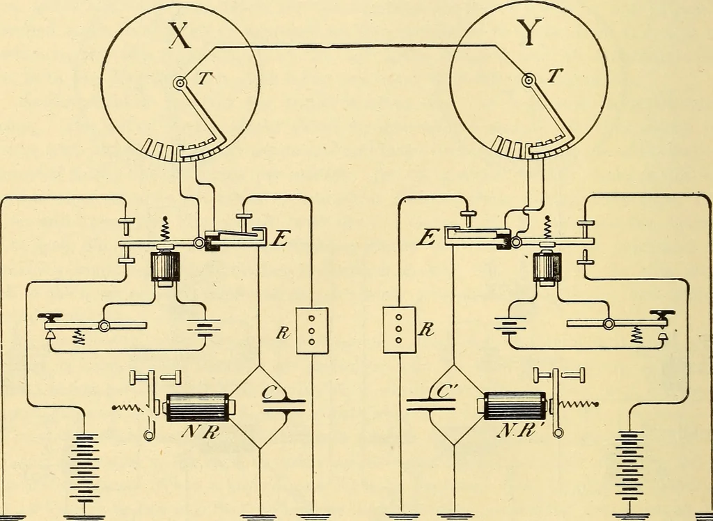 An illustration from American telegraphy and encyclopedia of the telegraph; systems, apparatus, operation, 1909, leaf 411