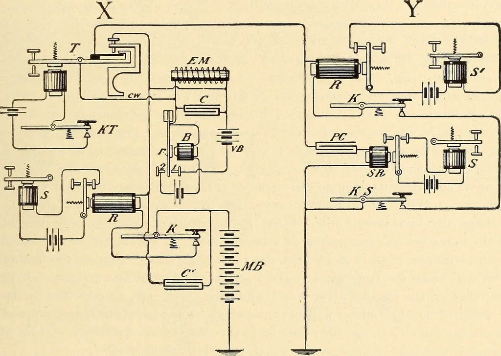 An illustration from American telegraphy and encyclopedia of the telegraph; systems, apparatus, operation, 1909, leaf 420