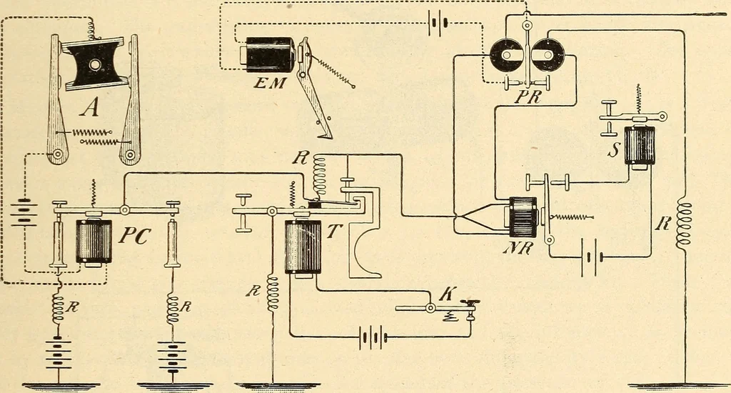 An illustration from American telegraphy and encyclopedia of the telegraph; systems, apparatus, operation, 1909, leaf 506
