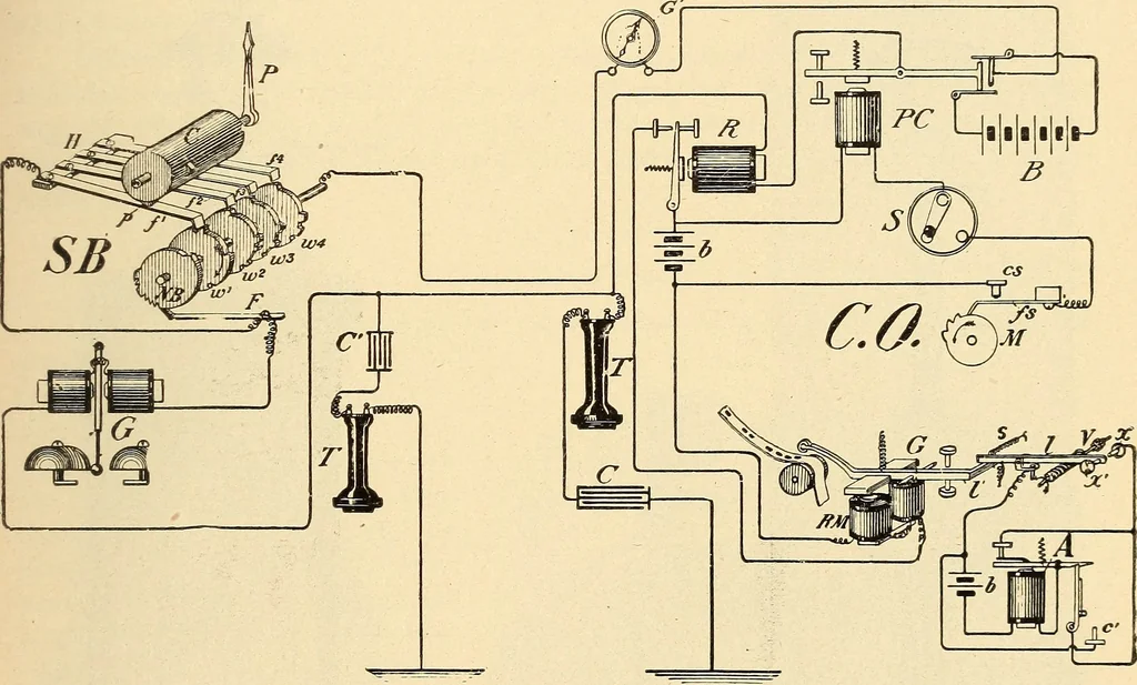 An illustration from American telegraphy and encyclopedia of the telegraph; systems, apparatus, operation, 1909, leaf 602