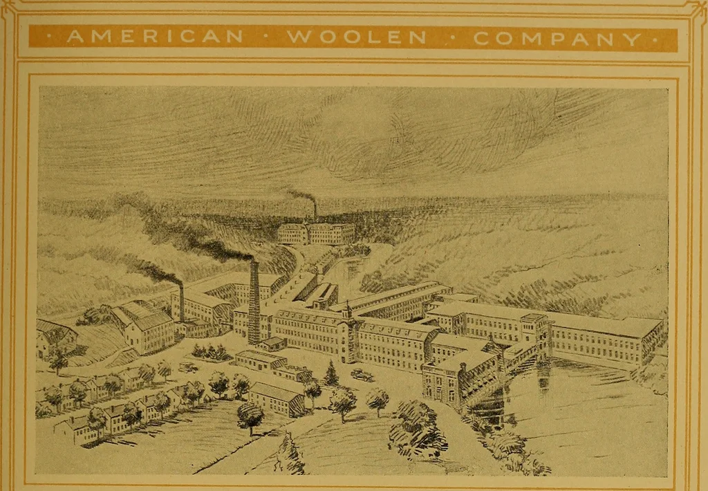 An illustration from American Woolen Company mills, 1921, leaf 100