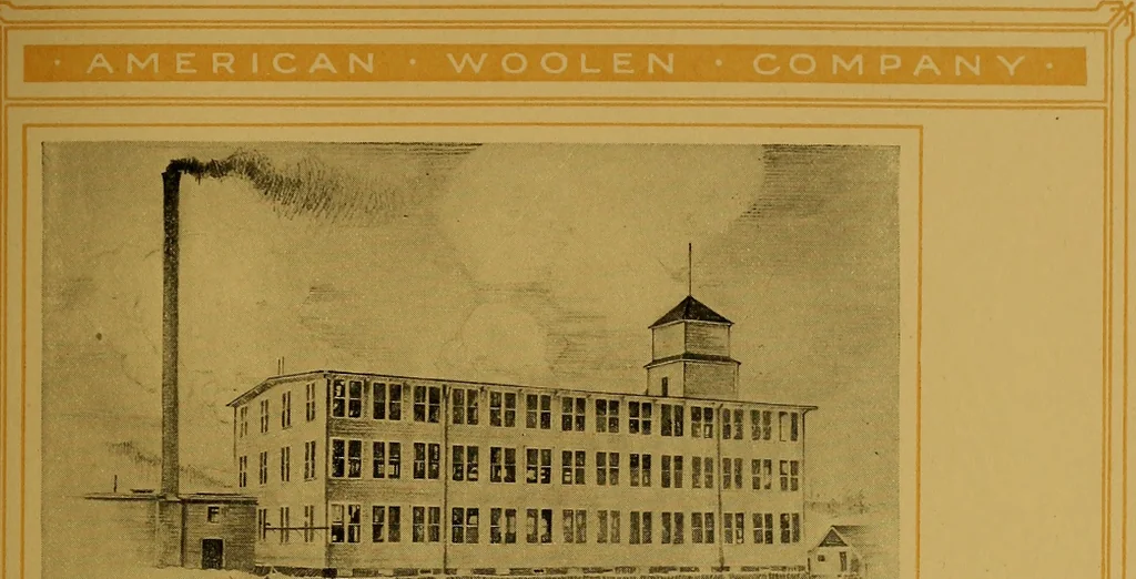 An illustration from American Woolen Company mills, 1921, leaf 102