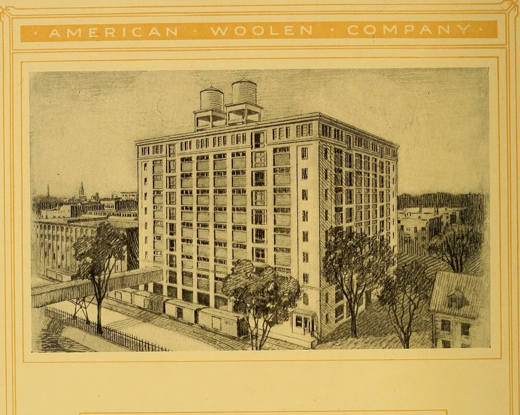 An illustration from American Woolen Company mills, 1921, leaf 33