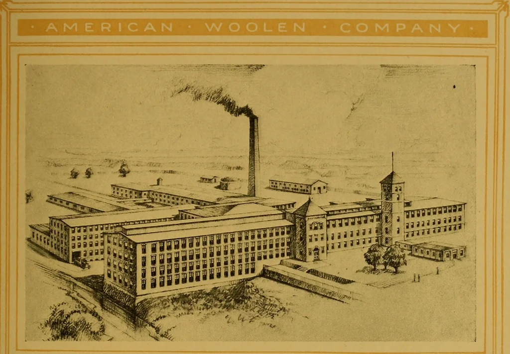 An illustration from American Woolen Company mills, 1921, leaf 70