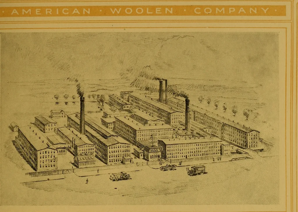 An illustration from American Woolen Company mills, 1921, leaf 92