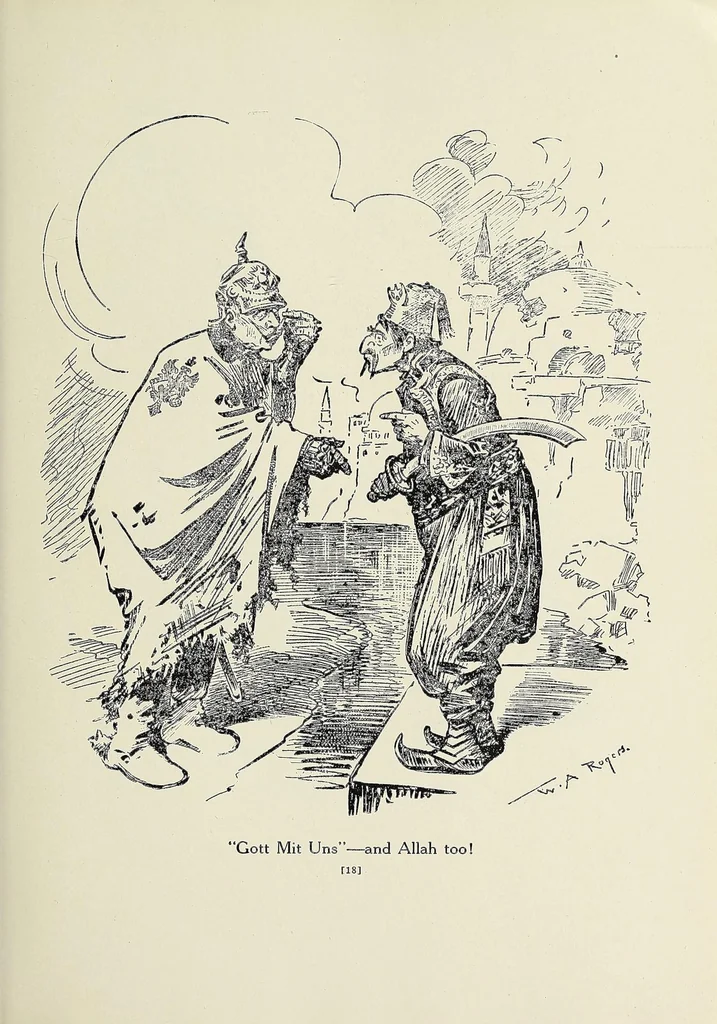 An illustration from America's black and white book; one hundred pictured reasons why we are at war, 1917, leaf 47