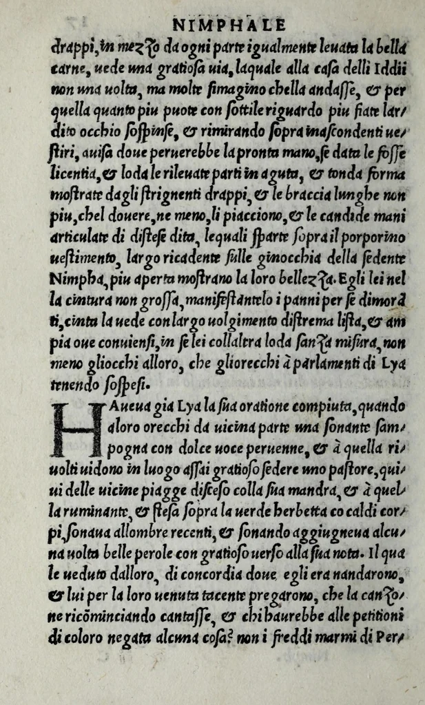 An illustration from Ameto, over, Comedia delle nimphe fiorentine, 1524, leaf 42