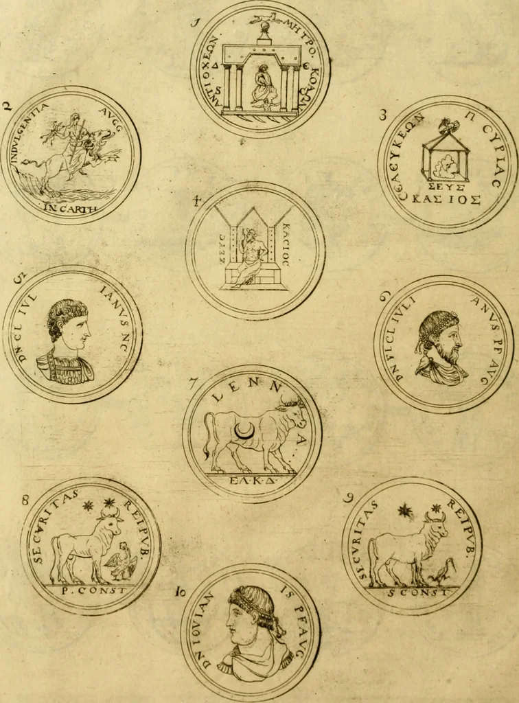 An illustration from Ammiani Marcellini Rerum gestarum qui de XXXI supersunt, libri XVIII, 1693, leaf 43