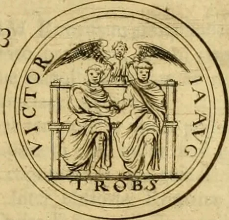 An illustration from Ammiani Marcellini Rerum gestarum qui de XXXI supersunt, libri XVIII, 1693, leaf 44