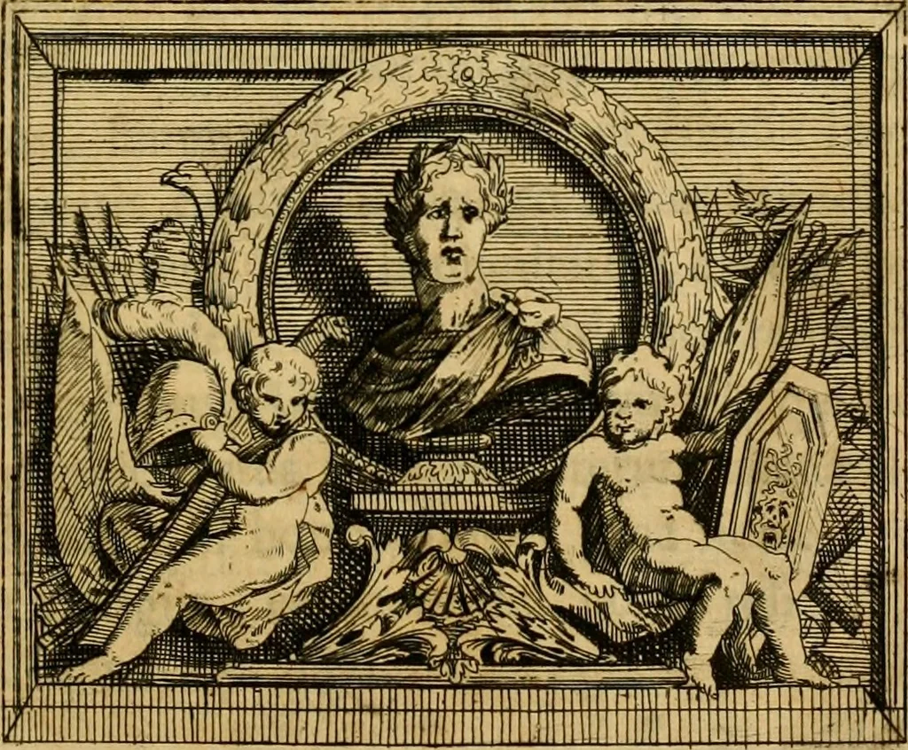 An illustration from Ammiani Marcellini Rerum gestarum qui de XXXI supersunt, libri XVIII, 1693, leaf 8