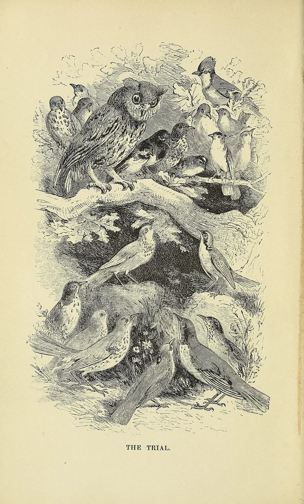 An illustration from Among the birds : a series of sketches for young folks, illustrating the domestic life of our feathered friends, 1868, leaf 10