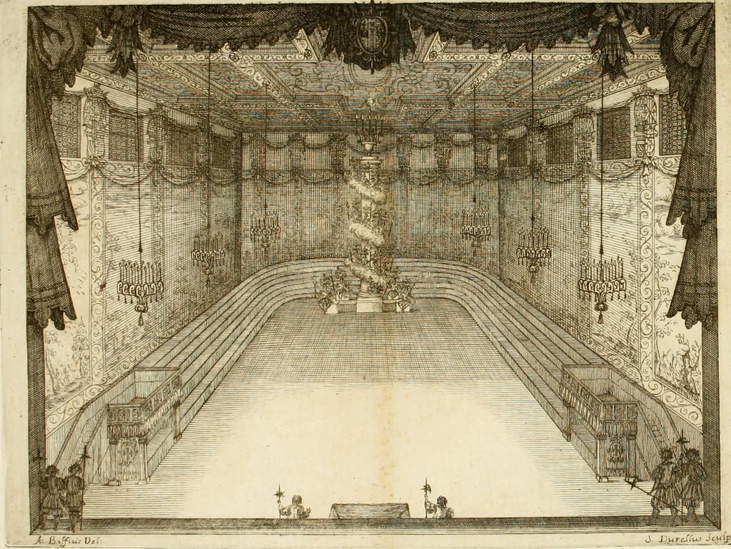 An illustration from Amore e gloria : festa d'armi a cavallo celebrata nel Regio Ducal Palazzo di Milano, 1669, leaf 33