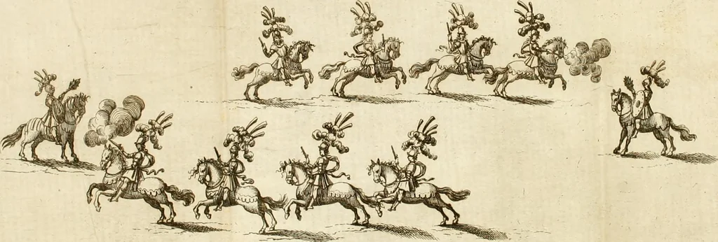 An illustration from Amore e gloria : festa d'armi a cavallo celebrata nel Regio Ducal Palazzo di Milano, 1669, leaf 41