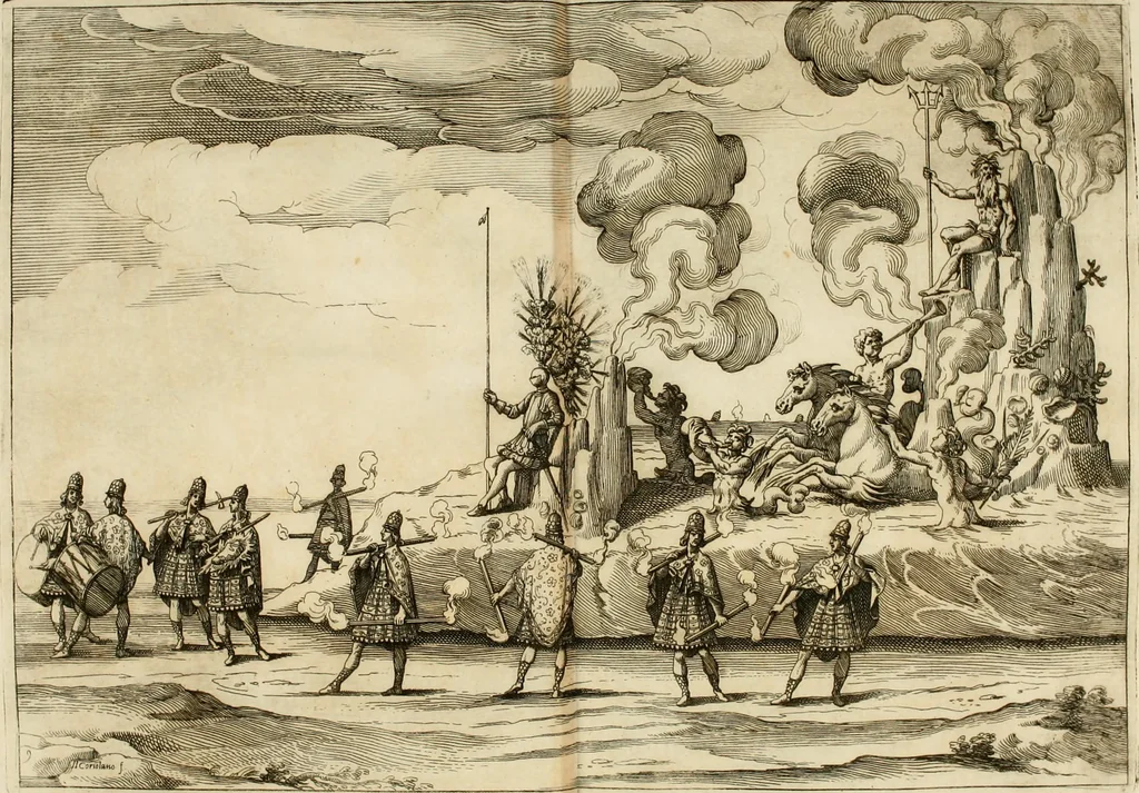 An illustration from Amore prigioniero in Delo : torneo fatto da' signori Academici torbidi in Bologna li XX. di marzo M.DC.XXVIII, 1628, leaf 109
