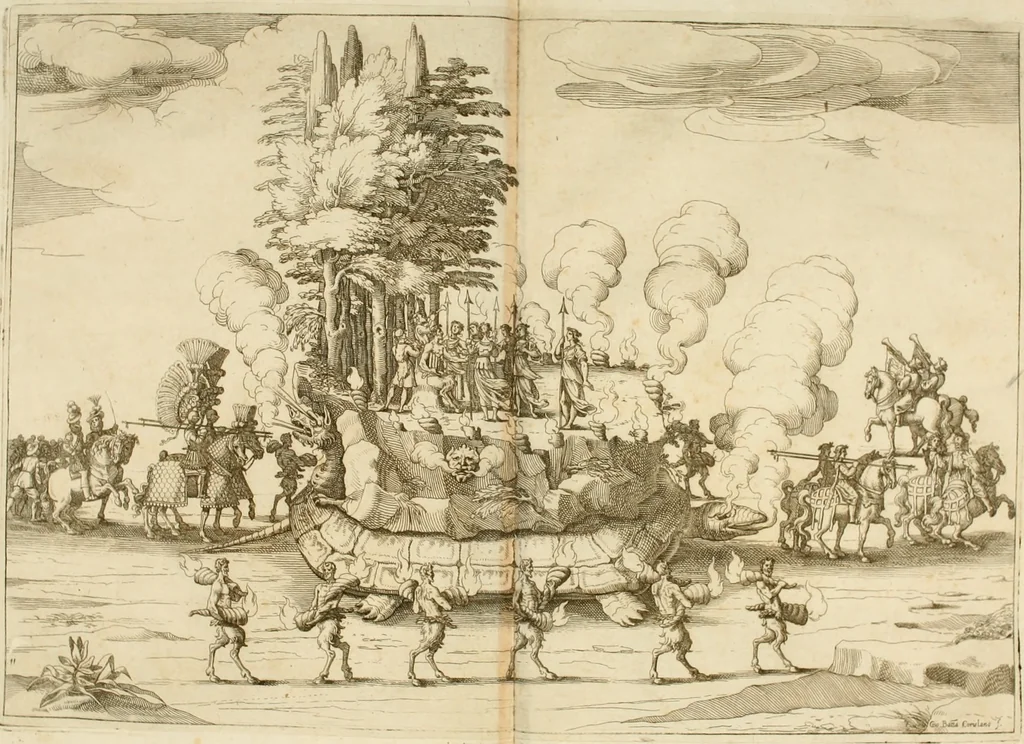 An illustration from Amore prigioniero in Delo : torneo fatto da' signori Academici torbidi in Bologna li XX. di marzo M.DC.XXVIII, 1628, leaf 115