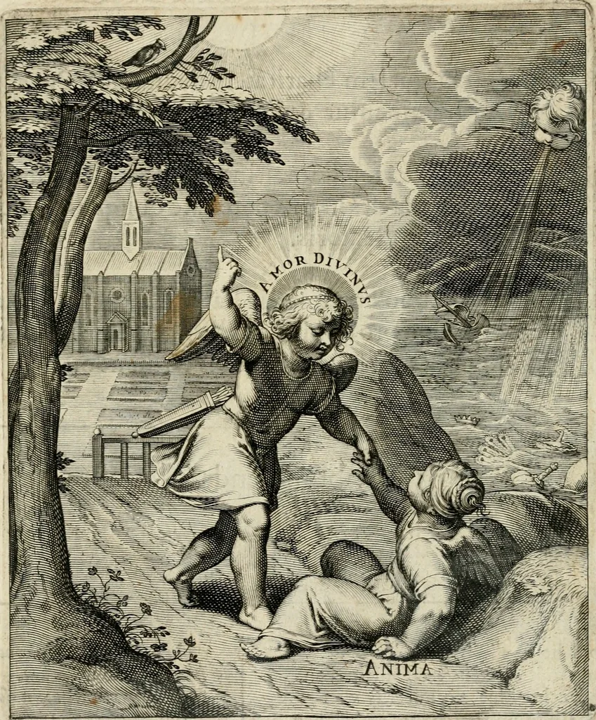 An illustration from Amoris diuini emblemata, 1615, leaf 14