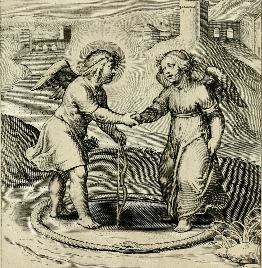 An illustration from Amoris diuini emblemata, 1615, leaf 20