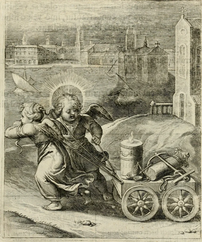 An illustration from Amoris diuini emblemata, 1615, leaf 40