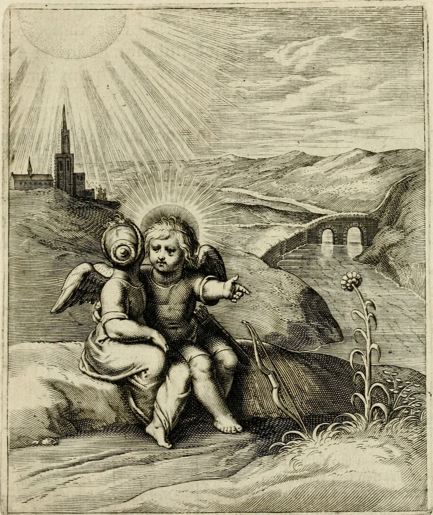 An illustration from Amoris diuini emblemata, 1615, leaf 42