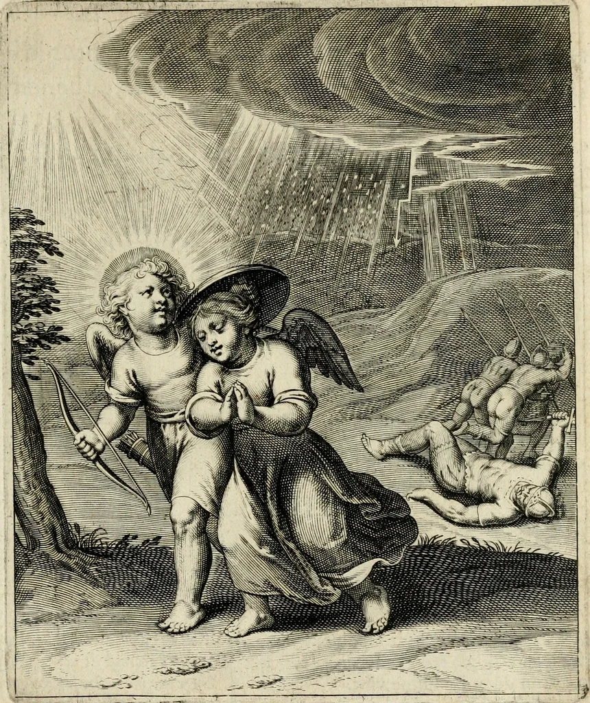 An illustration from Amoris diuini emblemata, 1615, leaf 52