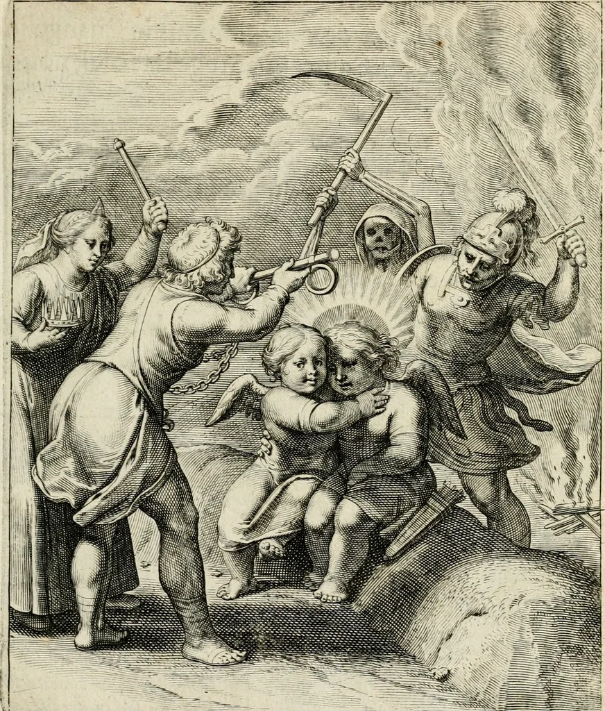 An illustration from Amoris diuini emblemata, 1615, leaf 86