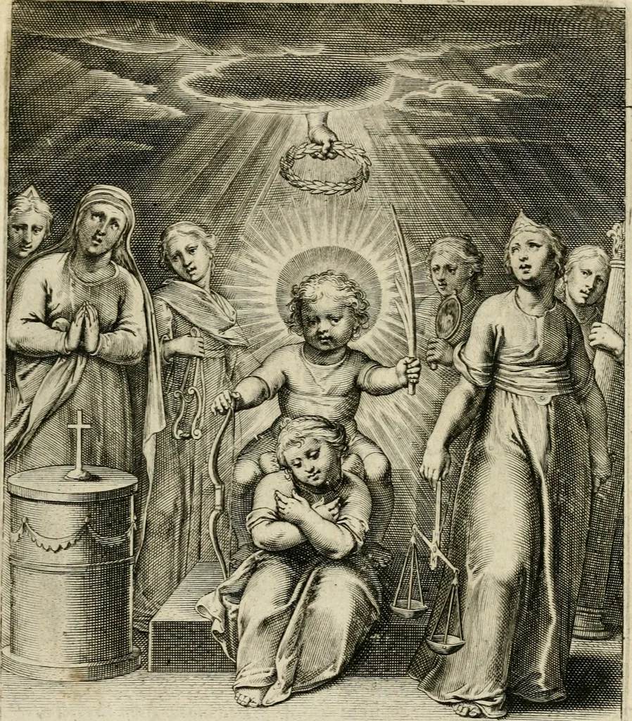 An illustration from Amoris diuini emblemata, 1615, leaf 92