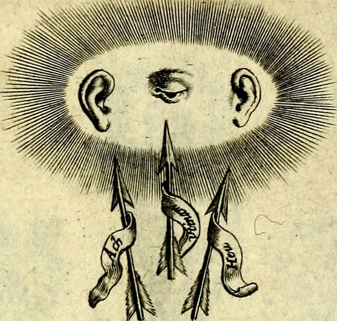 An illustration from Amoris diuini et humani effectus : varii Sacræ Scripturæ Sanctorumq; PP. sententijs : ac Gallicis versibus illustrati, 1626, leaf 100
