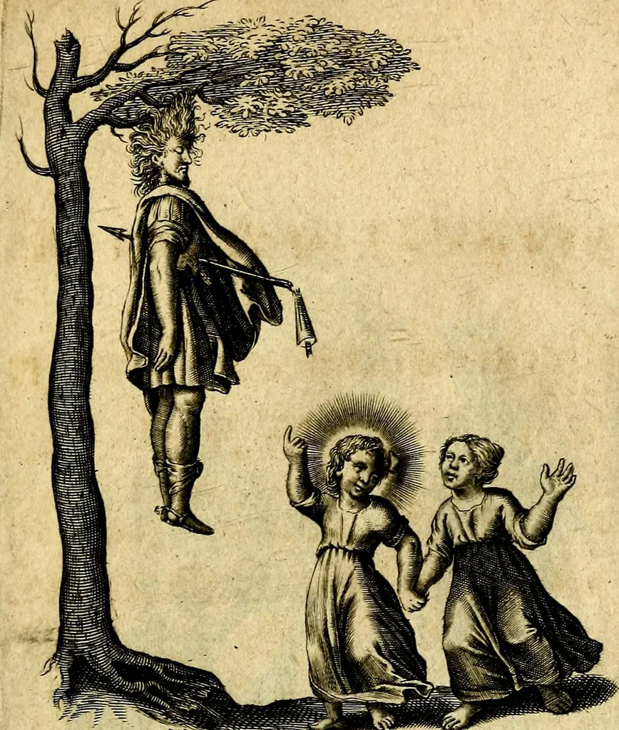 An illustration from Amoris diuini et humani effectus : varii Sacræ Scripturæ Sanctorumq; PP. sententijs : ac Gallicis versibus illustrati, 1626, leaf 24