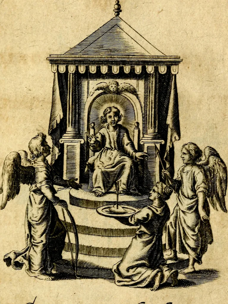 An illustration from Amoris diuini et humani effectus : varii Sacræ Scripturæ Sanctorumq; PP. sententijs : ac Gallicis versibus illustrati, 1626, leaf 36